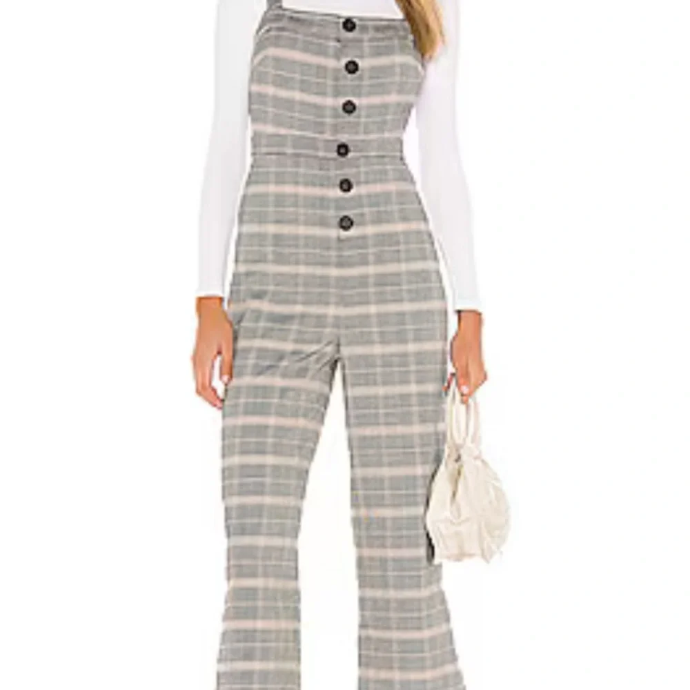 Cupcakes & cashmere women’s Plaid Jumpsuit with Button Detail Sz 2 - Picture 1 of 15